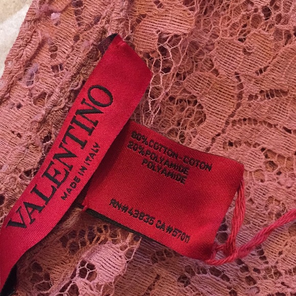 Valentino Accessories Bnwt Authentic Valentino Pink Lace Scarf